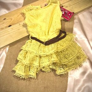 Girls Yellow Dress with Belt